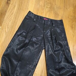 Alice + Olivia‎ Metallic Finish Wool Blend Pleated Pant